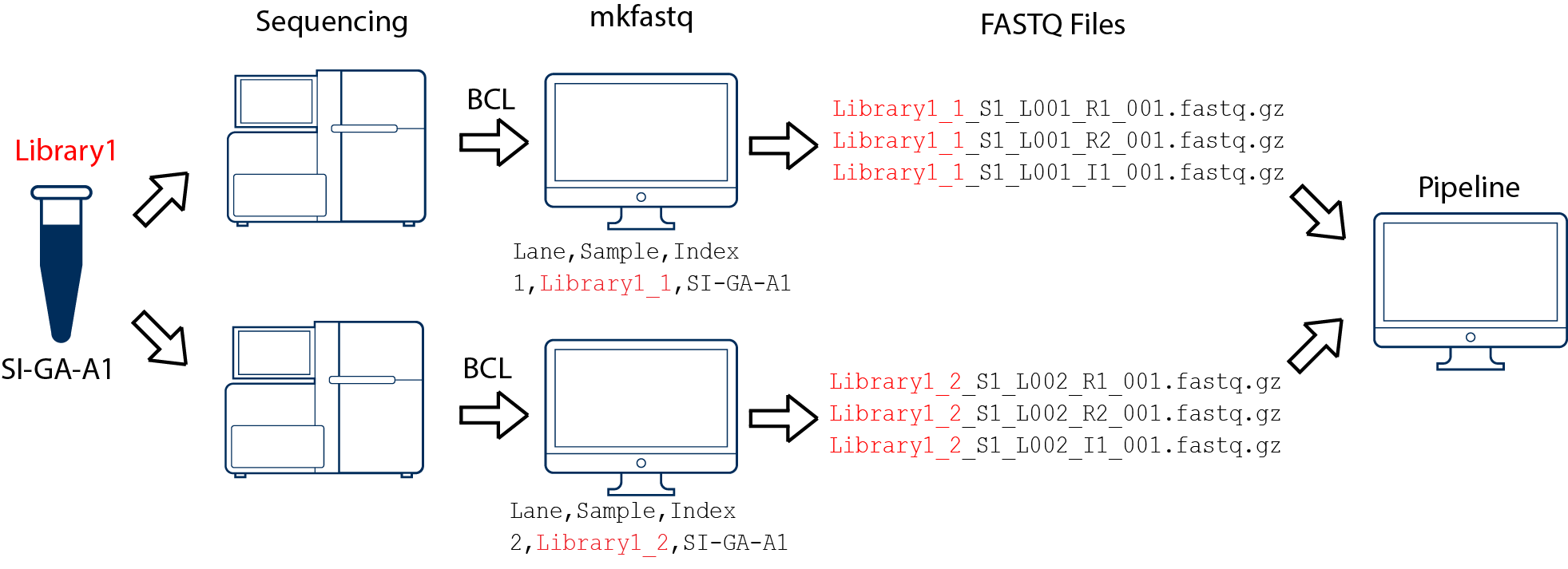 one library, two flowcells